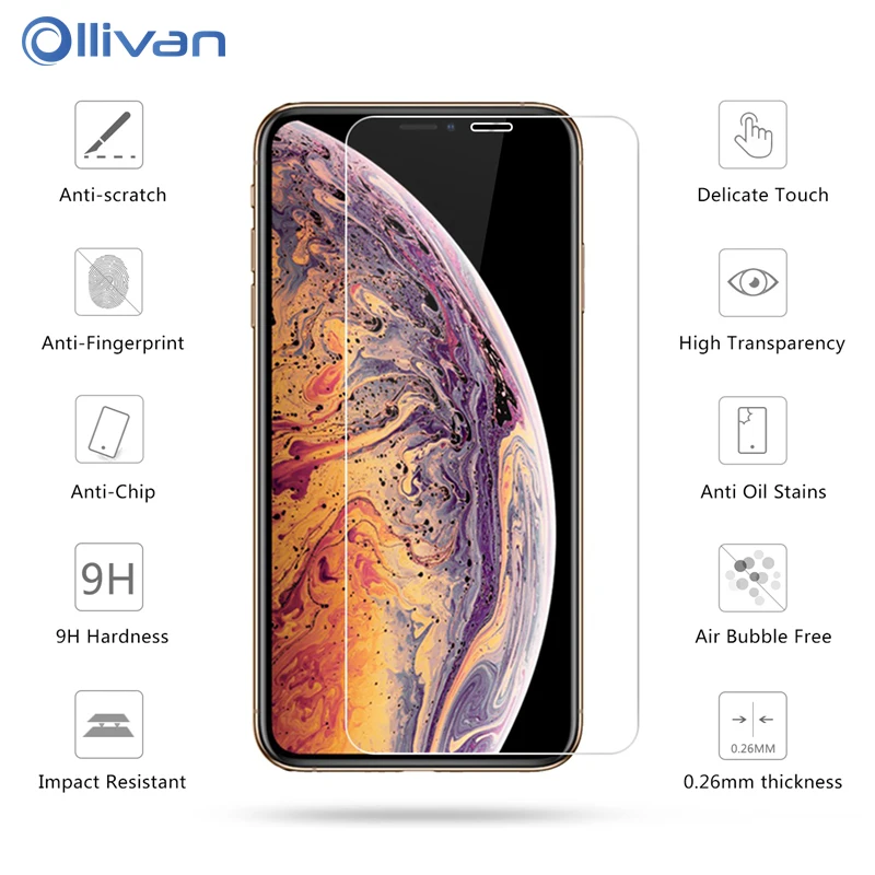 9H закаленное стекло для iPhone 7 8 6 6S Plus 2.5D Защита экрана iphone xs max защита стеклянная