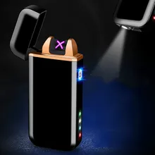 Новинка, usb зарядка, металлический ветрозащитный ремень, аварийное освещение, зажигалка, сенсорный индукционный двойной дуга, Электронная зажигалка для сигарет, курильщик