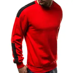 Новая мужская Осенняя Повседневная Толстовка, футболка, пуловер, топы с длинными рукавами с цветным блоком, VK-ING