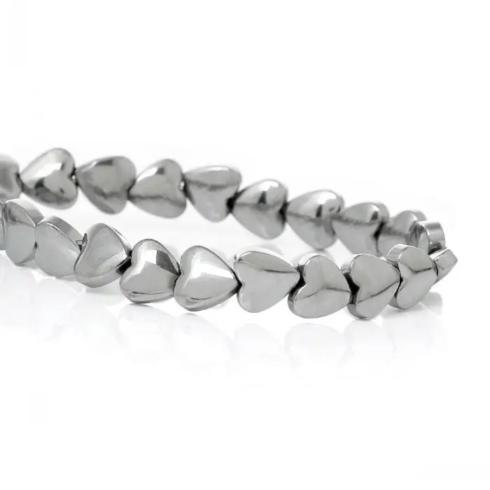 

DoreenBeads Created Natural Hematite Beads Heart Silver Tone About 6.0mmx6.0mm,Hole about:1.0mm,39.5cm,1 Strand(Approx 71 PCs)