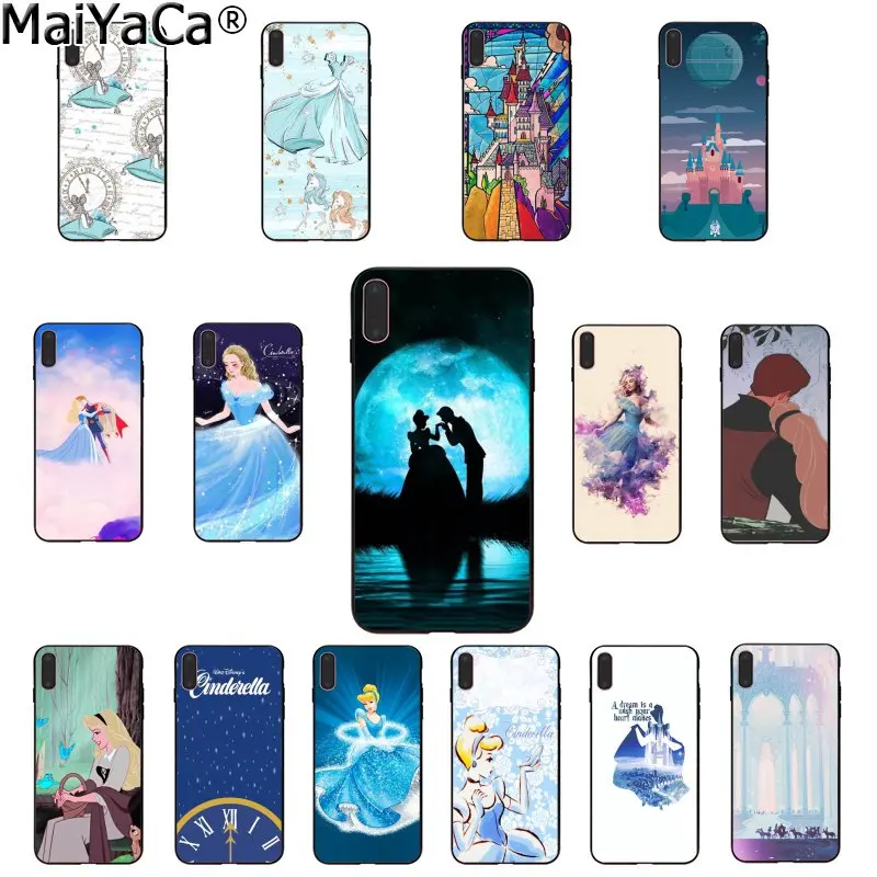 

MaiYaCa Fairy tales Cinderella Black Soft Shell Phone Cover for iPhone 8 7 6 6S Plus 5 5S SE XR X XS MAX Coque Shell