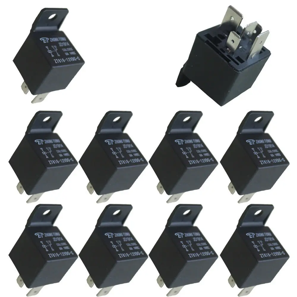 

EE support 10Pcs Truck Auto Car Automotive DC 12V 100A 100 AMP 5 Pin 5P SPDT Relay Relays XY01