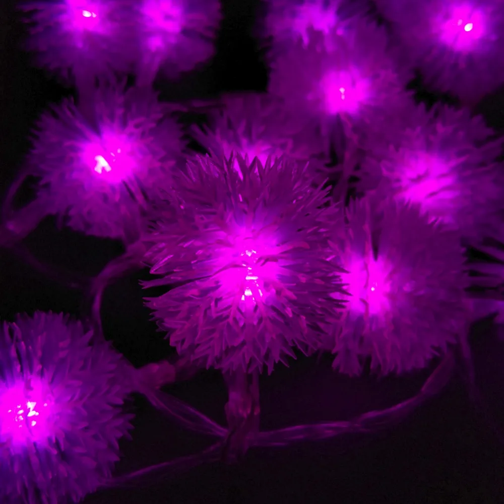 Battery Snowball LED Strings Fairy Lights 2M 20LEDs Pompon Wedding Party holiday Decoration String Light Strings (10)