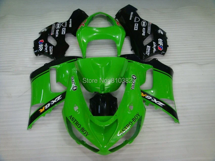 Комплект обтекателей для мотоцикла KAWASAKI Ninja ZX6R 05 06 636 2005 2006 крутой зеленый