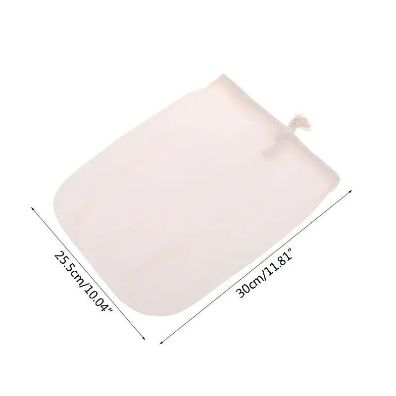 

Reusable Cotton Nut Milk Bag Drawstring Fine Mesh Filter Bag Food Strainer for Soy Milk Tea Cold Brew Coffee Fruit Juice Soup