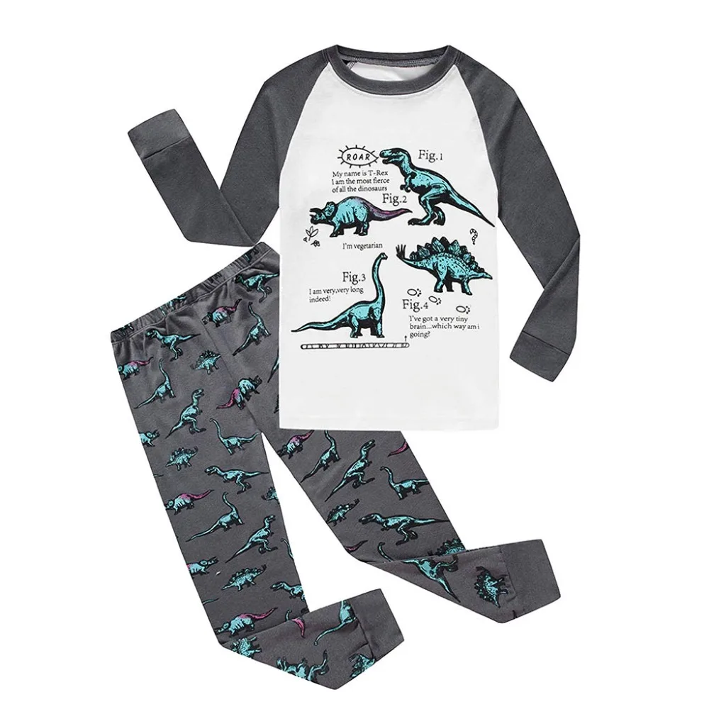 Boys Dinosaur Pyjamas Sets Children Kids 100/% Cotton Pjs Sleepwear Elephant T Shirt Tops /& Trouser Pants Pajamas Set Toddler Baby Nightwear Outfit Clothing Age 1 to 7 Years