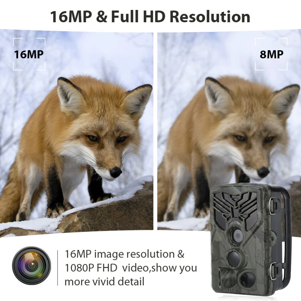 

New Camera HC810A 16MP 1080P Hunting Trail Wildlife Cameras Infrared Night Vision Wild Photo Traps Surveillance Tracking Camera