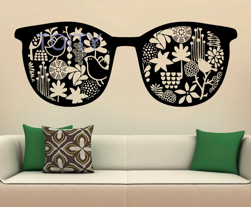 Солнцезащитные очки настенные виниловые очки-Наклейки Магазин Мода Стиль наклейка домашний интерьер Декор Фреска товары для дома H50cm x W130cm/19," x 51,5"