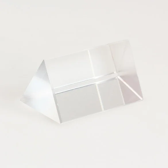 5 см Оптическое стекло Тройная треугольная призма рефрактор физический эксперимент с коробкой для детей подарок- M25