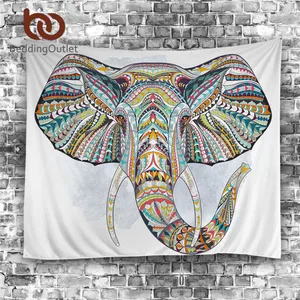 Постельные принадлежности Outlet слон гобелен настенный животный Настенный Ковер Твин хиппи гобелен Богемный Хиппи декор для дома, покрывало лист - изображение