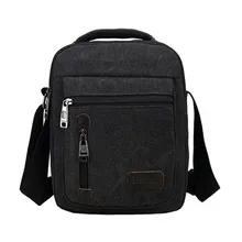 Men Canvas Messenger Shoulder Bags Clutch Handle Vintage Multi-function Crossbody Mini Handbags Travel Bags