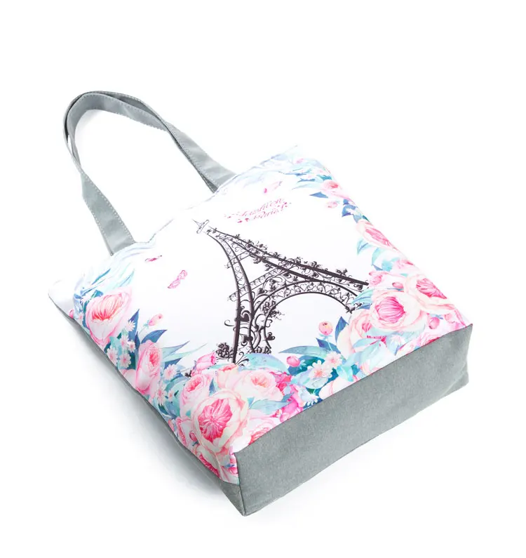 Miyahouse повседневная женская сумка-тоут с цветными цветами и Эйфелевой башней, женская летняя пляжная сумка