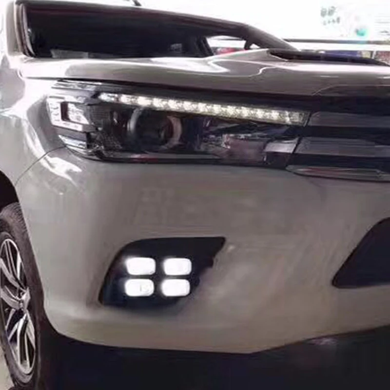 Hlxg автомобильный мигающий Стайлинг DRL для Toyota Hilux Revo Vigo 2015 2016 дневной ходовой