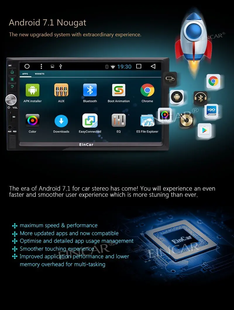 Eincar 7 ''четырехъядерный HD Android 1 нет DVD Автомобильные аксессуары gps Навигация