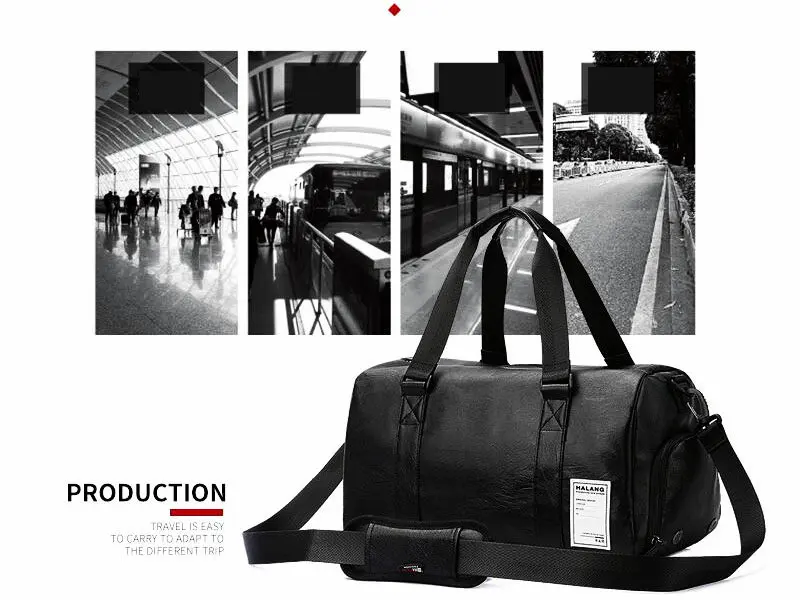 Черная спортивная сумка, мужская кожаная спортивная сумка, Женская независимая сумка для хранения обуви, спортивная сумка через плечо, PU дорожные сумки, ручная багажная сумка для спортзала