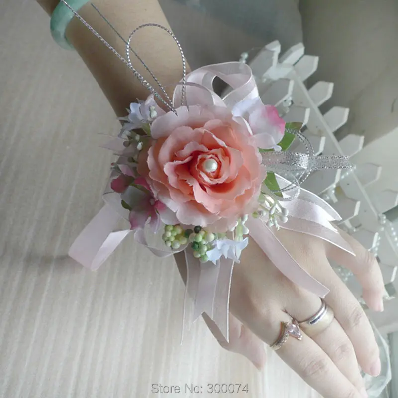Orange silk flower corsage