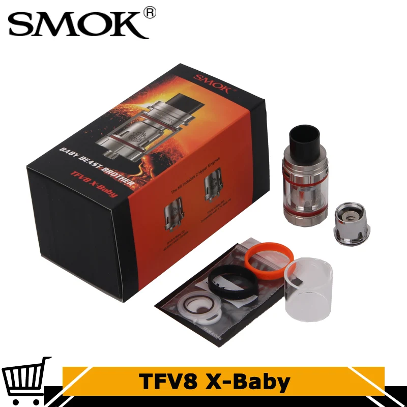 

Original Smok TFV8 X-Baby 4ml Top Airflow Tank Electronic Cigarette Atomizer with TFV8 X Baby Q2 M2 Coil Fit Stick X8 Battery