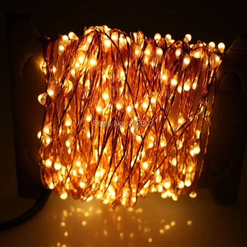 30 м 300 светодиодный Рождественский Сказочный светильник теплый белый медный провод светодиодный светильник звездный свет+ адаптер питания(Великобритания, США, ЕС, AU Plug