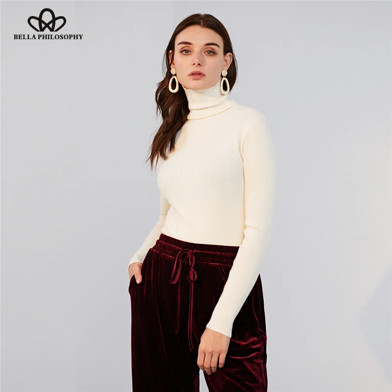 Wonder 2018 new fashion autumn WinterSlim Sweater Pullover Turtleneck Strechy Women Sweater