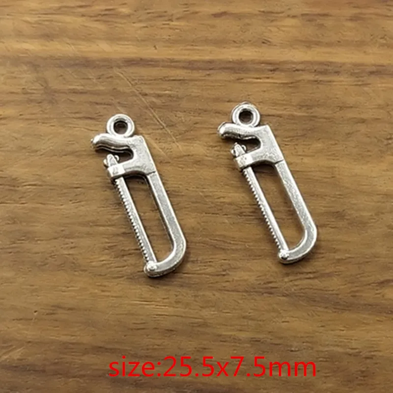 

10pcs Charms tools saw 25*7mm Tibetan Silver Plated Pendants Antique Jewelry Making DIY Handmade Craft