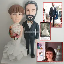 Мини статуя на заказ свадебный торт Топпер Статуэтка пары bobblehead Китай Мини Голова Статуя пользовательские стауэтки с качающимися головами уникальные