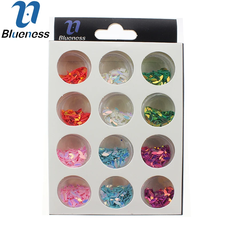 

3D Multicolor AB Glitter Paillette Nail Art Horse Eye Design 12 Colors Manicure Accessories Studs Supplies ZP229