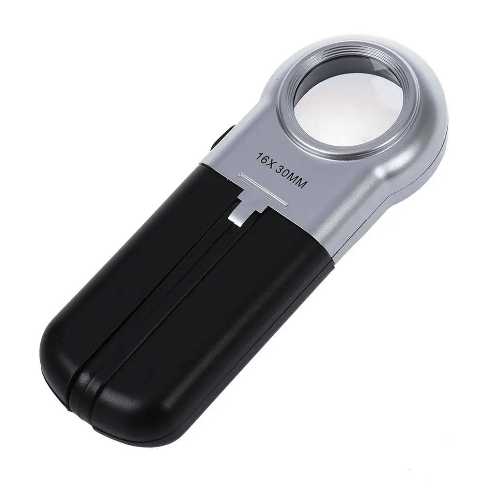 Wholesales Folding magnifier reading help with light 16X 30mm Hand Stand | Инструменты