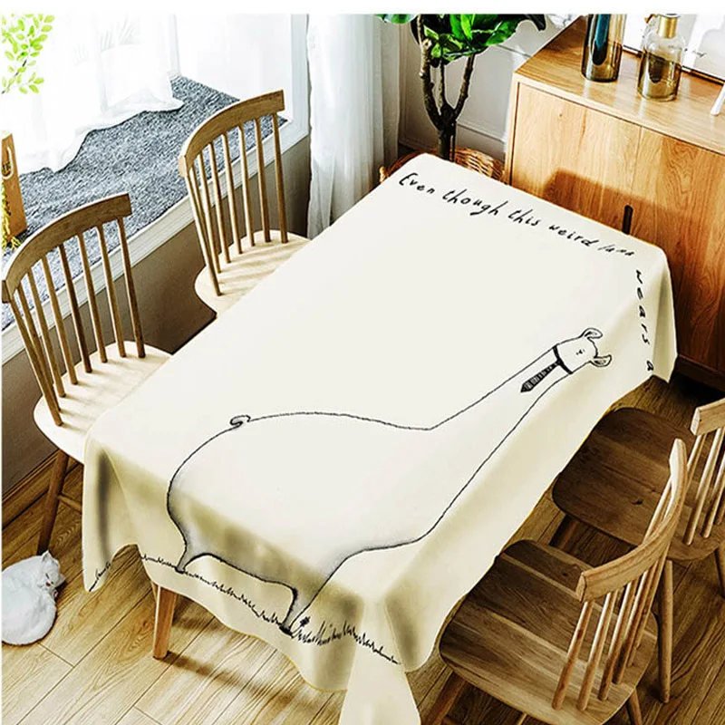  Meijuner 3D Tablecloth Christmas Deer Pattern Polyester Dustproof Waterproof Table cloth Christmas 