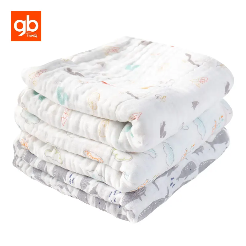 Gb 100 Cotton Baby Swaddling Blanket 6 Layer Soft Breathable Toddler