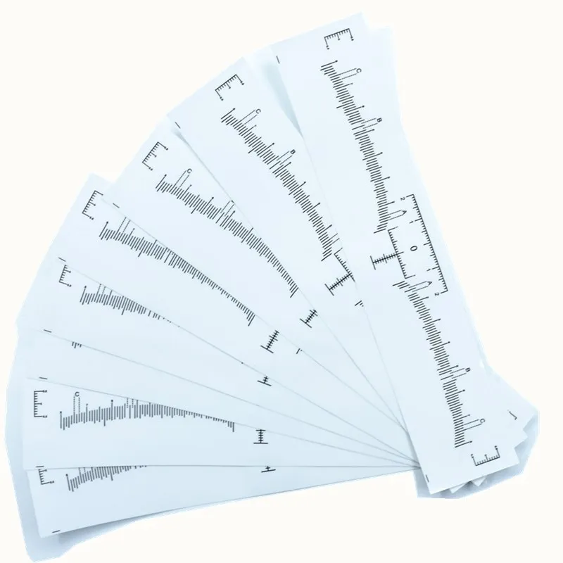 100pcs Disposable Eyebrow Ruler Sticker Shaping Tools Make up Measurement Professional Stencil Makeup Drawing Template | Красота и