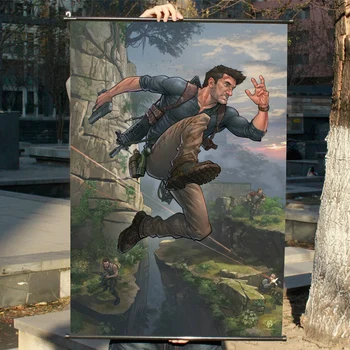 

"Uncharted 4"HD Game Scrolls Movie Poster Wall Sticker Banners Hanging Waterproof Cloth Art Bedroom Living Room Decoration