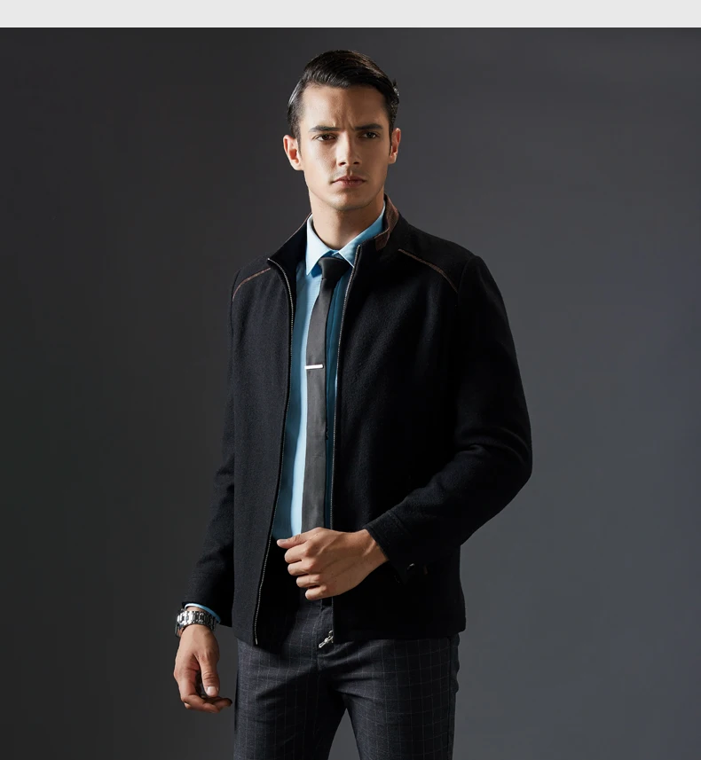 2018 брендовые зимние Костюмы Утепленная одежда Бизнес повседневная куртка Для мужчин удобные шерстяное пальто Для мужчин модные бурелом