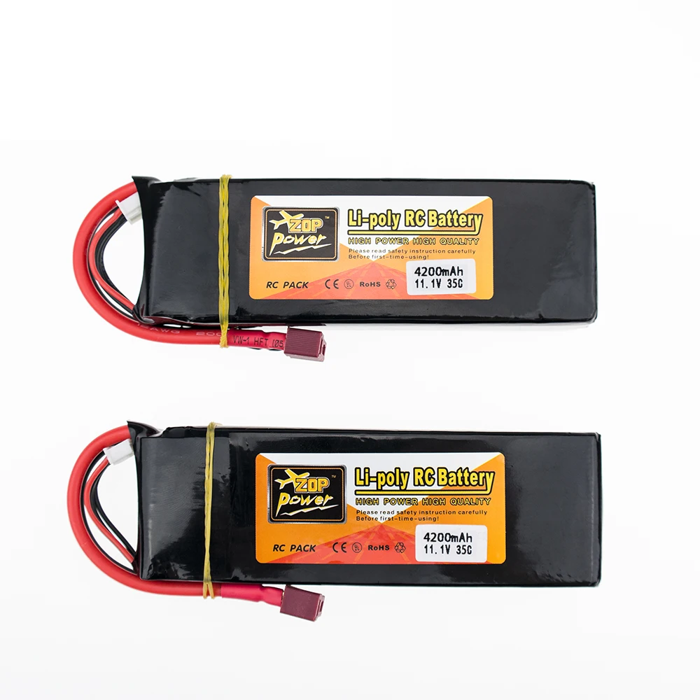 Аккумулятор Lipo 11 1 В 3s 4200 мАч 35C max ZOP XT60 T 2 шт. литиевые батареи для радиоуправляемых