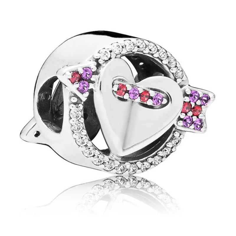 

2019 New 925 Sterling Silver Sparkling Arrow and Heart Charm Fit Original Pandora Bracelet Bangle Women DIY Europe Jewelry Gift