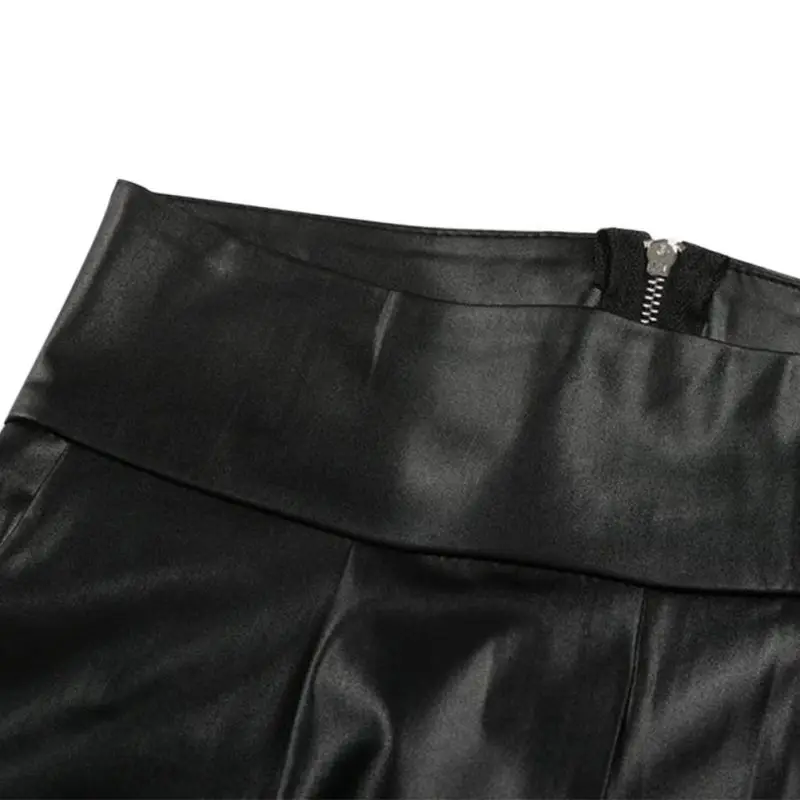 Черные сексуальные женские Легинсы тонкие из искусственной кожи тянущиеся легинсы с молнией сзади брюки с эффектом пуш-ап леггинсы, Calzas Mujer леггинсы