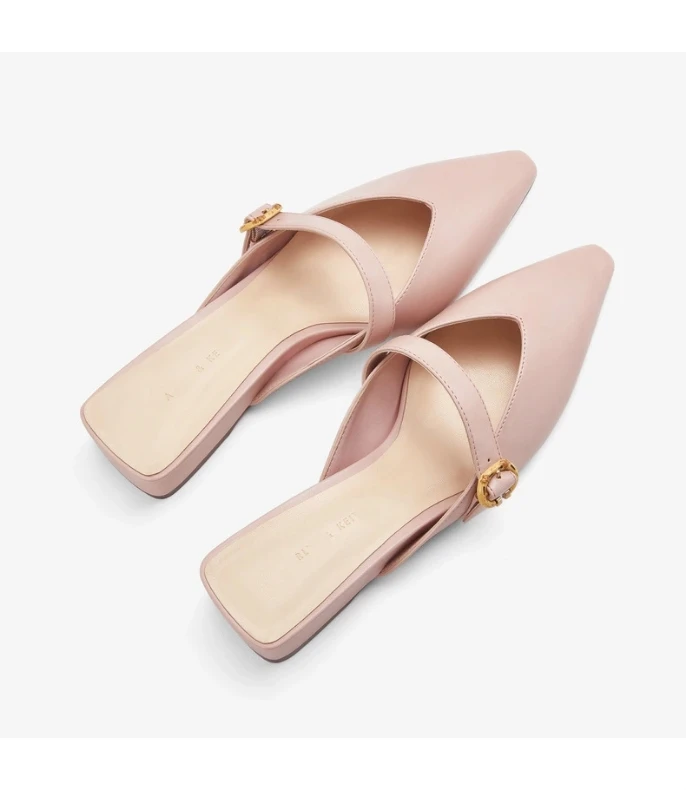 

New Spring and Summer Single Shoe Tip Button Ribbon Lady Miller Shoes