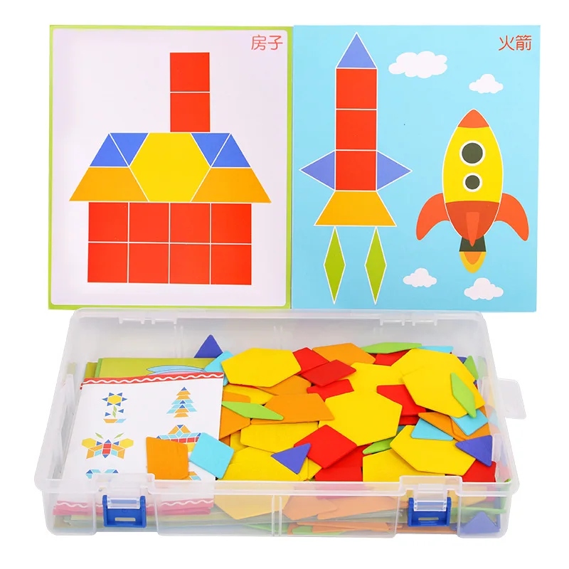 180 шт деревянные головоломки для детей младшего возраста многофункциональные новые Обучающие игрушки когнитивные цвета и формы - Цвет: Многоцветный