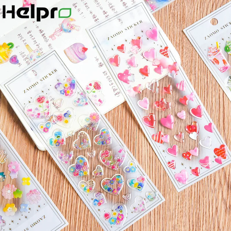 1 шт. 3D кристальная мультяшная наклейка kawaii прозрачная любовь алмаз Скрапбукинг