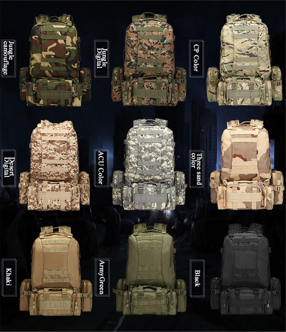 Atualizada do Montanhismo Fãs de Terceirização de Multi-funcional Versão Exército Pacote Caminhadas Combinação Mochila Grande-capacidade 21 Bolsas de pesca