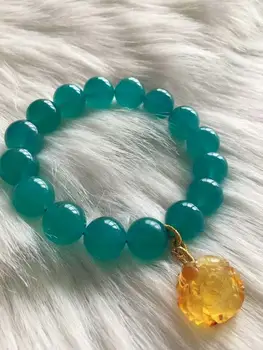 

FREE SHIPPING Natural Mozambique Amazonite Gems Beads Bracelet 14mm AAAA(CX#
