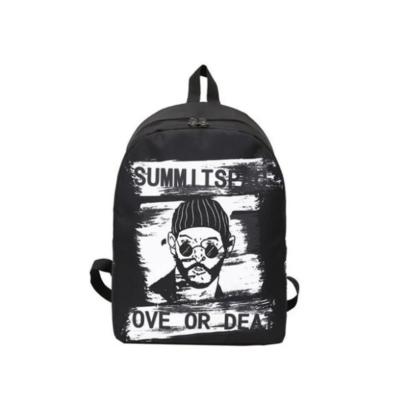 

YIYONGFINE New Graffiti Backpack Personality Campus Student Bag Fashion Large Capacity Travel Organizer Black Graffiti Bag