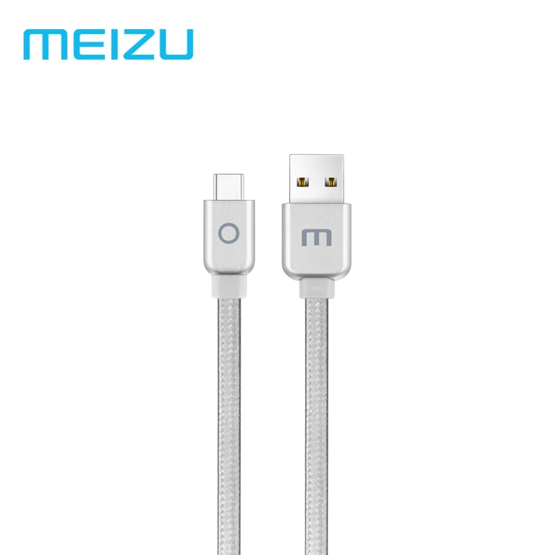 Оригинальный Meizu type C металлический кабель 2A Быстрая зарядка Нейлон Плетеный 1 2 м