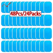 Coussinets de Gel pour EMS, 48 pièces, entraîneur Abdominal, stimulateur musculaire, appareil amincissant, accessoires