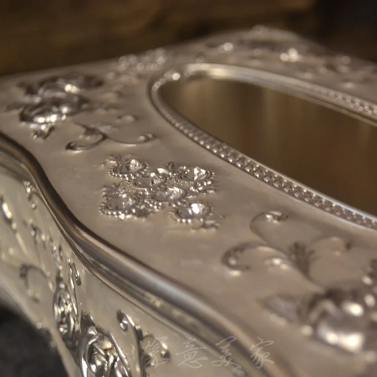 Европейский роскошный серебро Белый Металл Коробка для салфеток держатель для салфеток с цветочным соединением бумажный держатель для салфеток для домашнего декора ZJH002