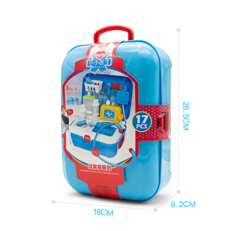Дешево 17 шт., набор детских игрушек для ролевых игр, портативный рюкзак, медицинский набор, Детские Обучающие ролевые игры, классические игрушки, по...