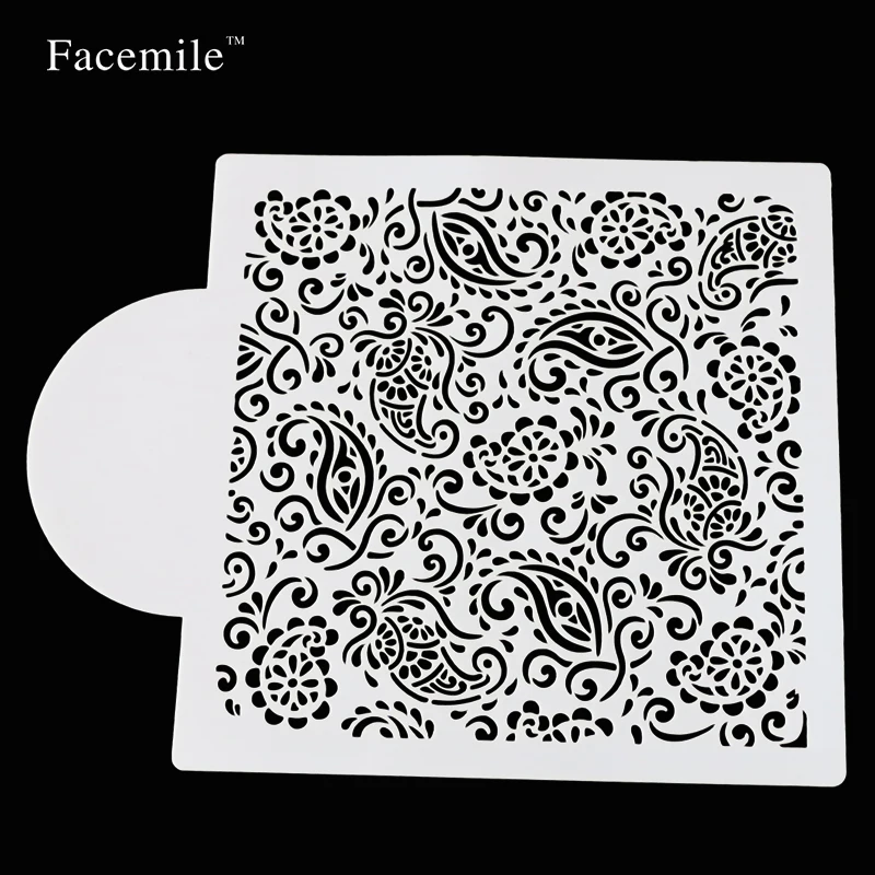 15x19 см Facemile новый бренд Пейсли Торт Помадка кекс украшения выпечки Шаблоны для