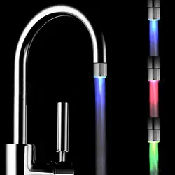 Кухня светодио дный светодиодный кран Носик воды аксессуары для кранов температура смесители сенсор головки крепления на кран RGB Glow