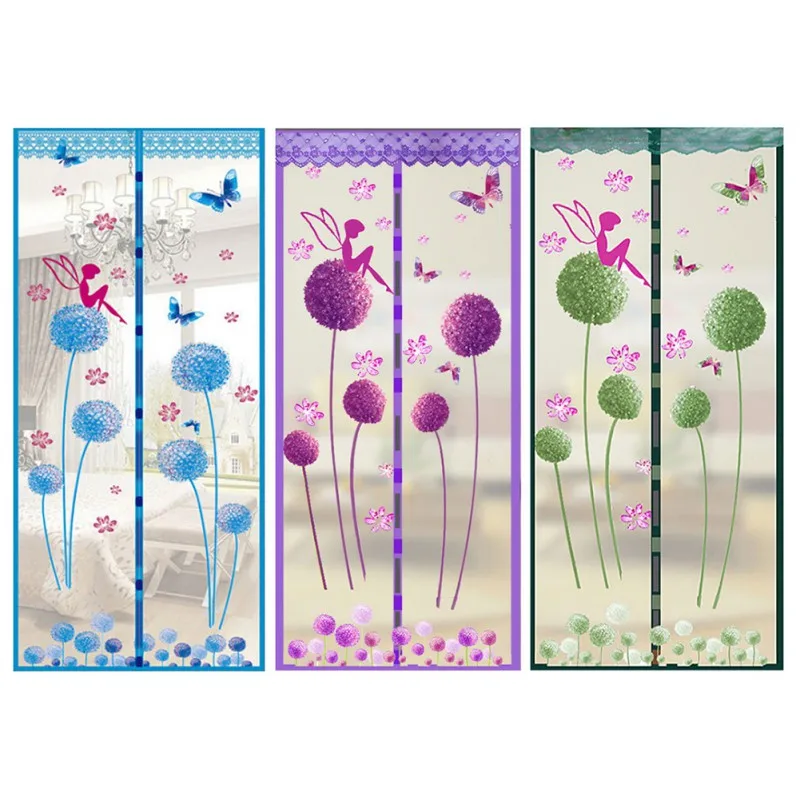

Mosquito Dandelion Pattern Curtain Summer Magnetic Mosquito Encryption Soft Yarn Curtain Household Supplies