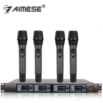 

Wireless Microphone System U4000F Professional Microphone 4 Channel UHF Dynamic Professional 4 Handheld Microphone + Karaoke