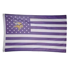 1 pcs American minnesota vikings Flag with white line 90*150 cm 3×5 ft rugby game team flags and Banners Free shipping